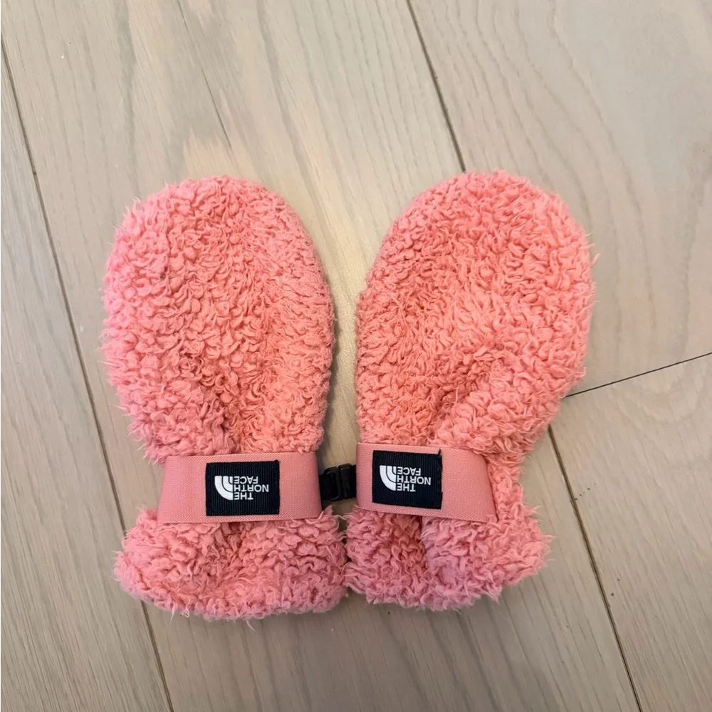 The North Face Fuzzy Pink Kids Mittens